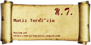 Matiz Terézia névjegykártya